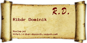 Ribár Dominik névjegykártya